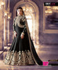 Black color Full Sleeves Floor Length Flared Pure Georgette Fabric Suit