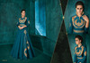 Blue color Silk Fabric Ban Neck Design Floor Length Full Sleeves Embroidered Gown