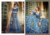 Royal Blue color Velvet Fabric Lehenga Choli