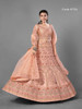 Peach color Satin Fabric Lehenga Choli