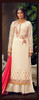 Cream color Pure Georgette Fabric Embroidered Party Wear Suit