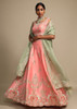 Pink color Raw Silk Fabric Lehenga Choli