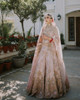 Powder Pink and Beige color Silk Fabric Lehenga Choli