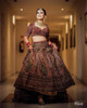 Maroon and Green color Net and Silk Fabric Lehenga Choli