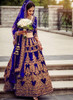 Indigo color Silk Fabric Lehenga Choli