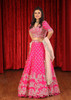 Hot Pink color Silk Fabric Lehenga Choli