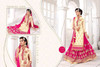 Cream and Magenta color Georgette Fabric Indowestern style Suit