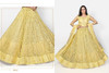 Golden color Soft Net Fabric Lehenga Choli