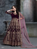 Wine color Floor Length Velvet Fabric Heavily Embroidered Anarkali style Party Wear Suit
