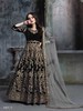 Black color Floor Length Velvet Fabric Heavily Embroidered Anarkali style Party Wear Suit