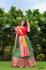 Green and Red color Silk Fabric Lehenga Choli