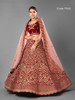 Maroon color Velvet Fabric Embroidered Lehenga Choli