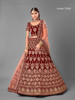 Maroon color Velvet Fabric Embroidered Lehenga Choli