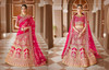 Hot Pink Velvet Fabric Heavily Embroidered Bridal wear Lehenga Choli