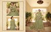 Light Green Pure Net Fabric Heavily work Full Sleeves Floor Length Anarkali style Party Wear Suit