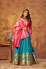 Blue and Magenta color Silk Fabric Lehenga Choli