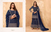 Blue color Georgette Fabric Heavily Embroidered Party Wear Suit