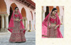 Hot Pink color Velvet Fabric Heavily Embroidered Bridal wear Lehenga Choli