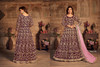 Purple color Heavily Embroidered Velvet Fabric Full Sleeves Floor Length Anarkali style Party Wear Suit