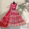 Red color Velvet Fabric Heavily Embroidered Lehenga Choli