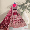 Maroon color Velvet Fabric Heavily Embroidered Lehenga Choli