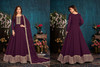 Purple color Floor Length Georgette Fabric Full Sleeves Anarkali style Suit
