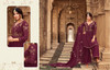 Wine color Embroidered Georgette Fabric Suit