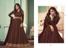 Chocolate color Georgette Fabric Full Sleeves Floor Length Anarkali style Party Wear Suit