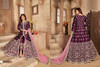 Wine color Art Silk Fabric Full Sleeves Floor Length Centre Cut Indowestern style Party Wear Suit