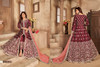 Maroon color Art Silk Fabric Full Sleeves Floor Length Centre Cut Indowestern style Party Wear Suit