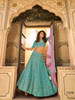 Blue color Organza Fabric Embroidered Lehenga Choli