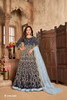 Royal Blue color Velvet Fabric Full Sleeves Floor Length Anarkali style Embroidered Suit