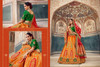 Orange color Banarasi Silk Jacquard Fabric Lehenga Choli