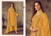 Yellow color Cotton Weaving Jacquard Fabric Suit