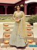 Golden color Organza Fabric Lehenga Choli