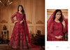 Red color Net Fabric Full Sleeves Floor Length Embroidered Anarkali style Suit
