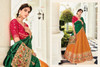 Orange color Banarasi Silk Jacquard Fabric Lehenga Choli