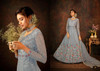 Powder Blue color Net Fabric Full Sleeves Floor Length Anarkali style Suit