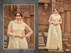 Cream color Embroidered Silk Fabric Anarkali style Suit