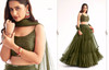 Mehndhi Green color Pure Georgette Fabric Lehenga Choli