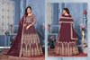 Wine color Full Sleeves Floor Length Net Fabric Anarkali style Suit