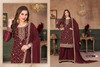 Maroon color Georgette Fabric Embroidered Suit