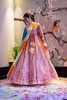 Multicolor Silk Cotton Fabric Floor Length Gown