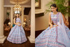 Powder Blue color Georgette Fabric Lehenga Choli