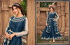 Blue color Silk Fabric Full Sleeves Ankle Length Anarkali style Suit