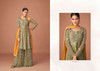 Mehndhi Green color Embroidered Georgette Fabric Party Wear Sharara Suit