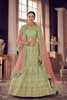 Green color Organza Fabric Lehenga Choli