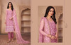 Pink color Net and American Crepe Fabric Embroidered Suit
