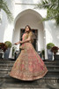 Brown color Velvet Fabric Heavily Embroidered Bridal wear Lehenga Choli