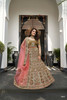 Brown color Velvet Fabric Heavily Embroidered Bridal wear Lehenga Choli